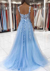 Ball Gown Princess Sweetheart Tulle Prom Dress/Evening Dress with Appliqued Laced